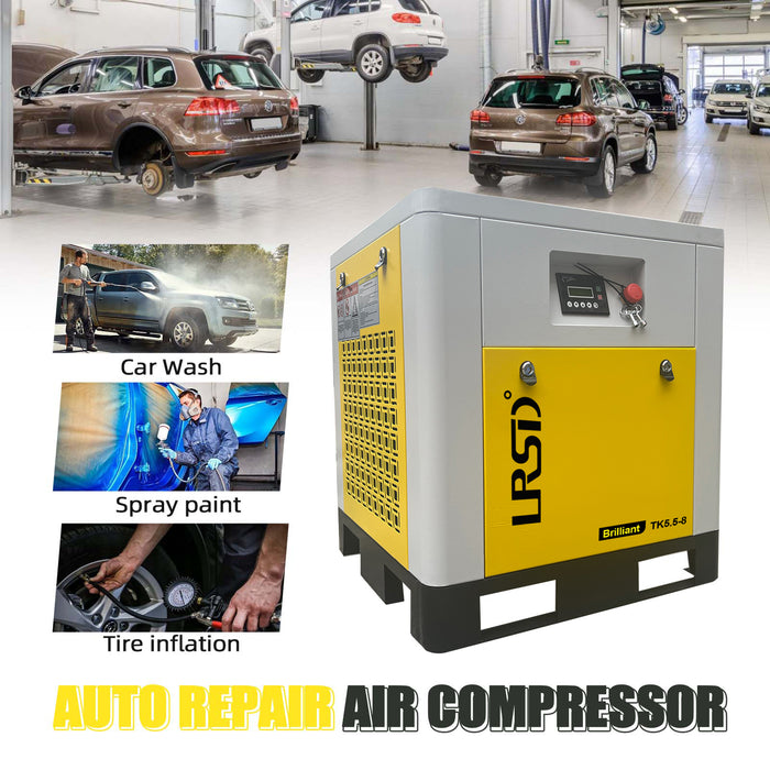 TK Series LRSD Rotary Screw Air Compressor | 7.5HP 5.5KW | 21.54 CFM @125PSI | 480V 3-Phase 60Hz | RP1/2